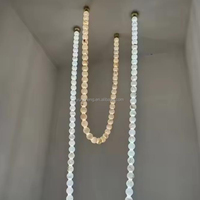 Villa Petit Plat Salon Lustre Moderne Hôtel De Luxe Cage D'escalier Cristal Collier Suspendu Éclairage LED