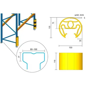 Colonna magazzino in plastica protettore di sicurezza per colonna garage protezione colonna in posizione verticale ripiano di visualizzazione