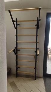 Swedish <span class=keywords><strong>Ladder</strong></span> Multi-Funktions-Indoor-Doppel-Pull-Up-Stick wandmontiert Holz Fitness-Haus Fitness-Studio Yoga-Stick-Rahmen - Product Image 4