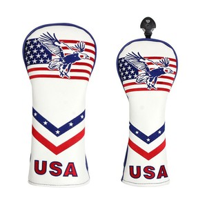 Usa Patriotic <b>Golf</b> Head Cover Pu Leather Embroidered Eagle Flag Design For Driver Wood Iron Club Protection - Product Image 5