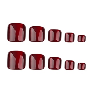 Faux ongles réutilisables <span class=keywords><strong>pour</strong></span> le <span class=keywords><strong>Nouvel</strong></span> <span class=keywords><strong>An</strong></span>, motif œil de chat rouge, prédécoupés, à porter, courts, carrés, couleur unie simple, vente en gros - Product Image 5