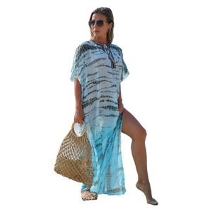 <span class=keywords><strong>Maillot</strong></span> <span class=keywords><strong>de</strong></span> <span class=keywords><strong>bain</strong></span> couvrir Caftan hommes col en V dessiner chaîne manches chauve-souris Animal fleur imprimé caftan robes - Product Image 5