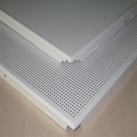 Azulejo de techo de Aluminio perforado blanco 60*60 reducción de ruido falso techo suspendido diseño moderno Fácil instalación impermeable