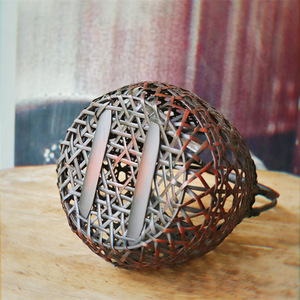 Japanese Style Bamboo Woven Vase Round Handmade Tabletop Decorative Flower Vase For Tea Room Or Home Decoration - Product Image 4