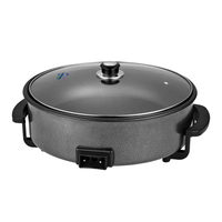 Poêle à frire multifonctionnelle à vente chaude, pour faire des pizzas, des œufs, des frites, des plats cuits, poêles électriques avec couvercles