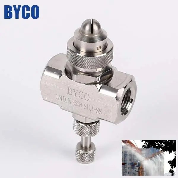 BYCO High Quality Internal Mix Siphon Air atomizing Adjustable Misting Water Spray Nozzle