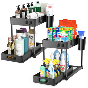 High Quality 2 Tier Cabinet Organizadores De Cocinai Rack <strong>Bathroom</strong> Organizer <strong>Under</strong> <strong>Sink</strong> Shelf Baskets Kitchen Rack <strong>Storage</strong> - Product Image 1