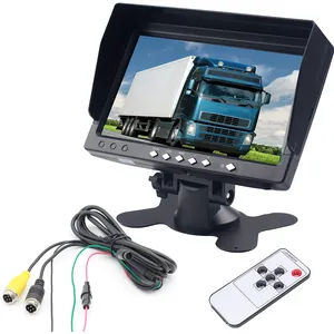 צג LCD 7 אינץ' TFT 800X480 2CH 4-Pins כניסת וידאו תעופה/AV לרכב אוטובוס משאית RV גיבוי מערכת מצלמות אחורי