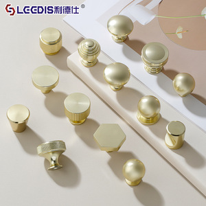 Lgedis Minimalist Furniture Cabinet Knobs Aluminum Alloy Round <b>Single</b> Hole <b>Wardrobe</b> Drawer Handles Durable Hardware - Product Image 1