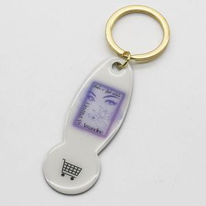 <b>Customized</b> Token Trolley Coin Shopping Cart Trigger <b>Keychain</b> Unlock Key Keyring - Product Image 3