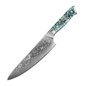 Damascus Steel Chef Knife Premium <b>Abalone</b> <b>Shell</b> Handle Sharp 8 Inch Kitchen Cooking Knife for Meat Vegetable Cutting - Product Image 1
