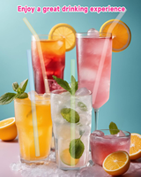 Pailles en verre borosilicate réutilisables écologiques avec motif, ensemble de pailles en verre pour tasses 8*200mm pour fêtes, couleur et logo personnalisables