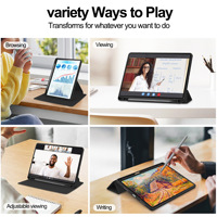 Étui pour tablette rotatif en cuir PU avec couverture rabattable et dos transparent en acrylique pour Honor Pad X8B X8A