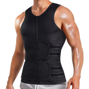 Faja Reductora Deportiva para Hombre con Doble Cintura, Soporte <span class=keywords><strong>Lumbar</strong></span> de Neopreno/Spandex, Reforzada para Alto Sudor, Control Abdominal - Product Image 1