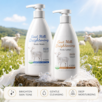 Gel Douche et Lait Corporel au Lait de Chèvre Éclaircissant Hydratant Lissant 500ml Parfum Frais OEM ODM Soin Neutre pour la Peau