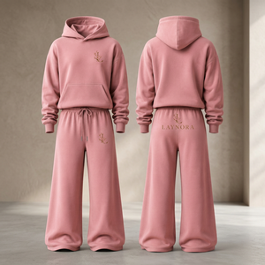 Ensemble décontracté unisexe hiver personnalisé : sweat à capuche uni et short large en coton 100% avec broderie 3D, épais et écologique - Product Image 3