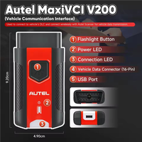 Dongle Inalámbrico Autel MaxiVCI V200 VCI200 Compatible con Protocolo CAN FD/DOIP para Autel MS906 Pro KM100 BT609 BT608 ITS600