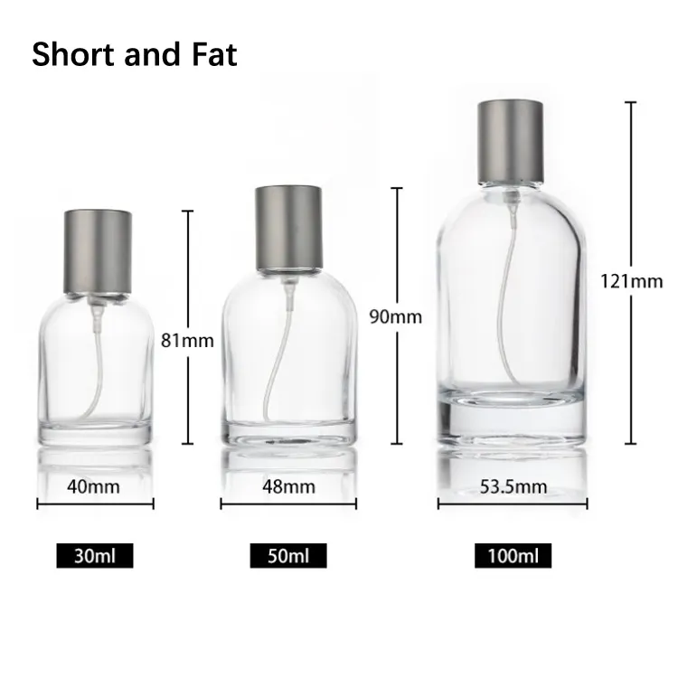Amber refillable clear 50 ml empty 50ml 30 ml 30ml fragrance round luxury wholesale 100 ml 100ml spray glass perfume bottle
