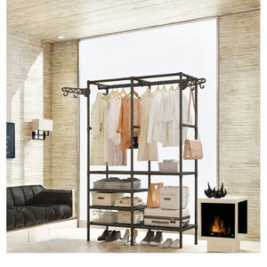 Armoire portable moderne en plastique, facile à assembler, démontable, pliable, écologique, pour vêtements, literie, organisation, utilisation dans le salon - Product Image 5