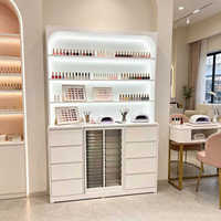 Meuble de présentation pour nail art avec éclairage LED, directement du fournisseur d'usine – Vitrine murale moderne pour salon de manucure