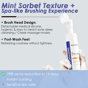 Nettoyant moussant pour le visage Nettoyage en profondeur Traitement de l'acné Acide salicylique <span class=keywords><strong>Mousse</strong></span> HEARTLEAF pour le visage Nettoyant pour le corps Éclaircissant - Product Image 5