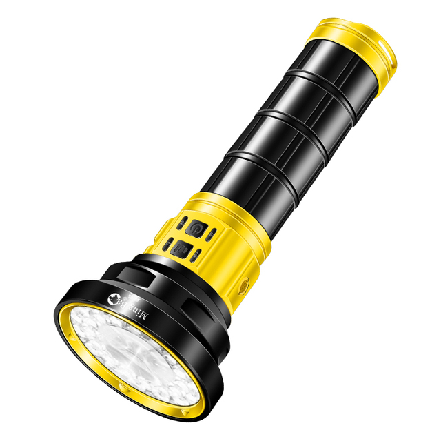 Powerful Tactical Flashlight 2000 Lumens 9 Modes IP54 Waterproof Long Battery Life USB Rechargeable LED Flashlight