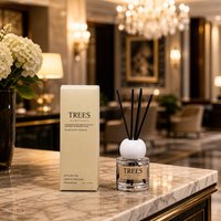 Diffuseur de parfum d'ambiance sans flamme, artisanal, de luxe, en verre de 50 ml, parfumé aux fruits, à base d'huiles essentielles, sans parabènes, pour l'intérieur