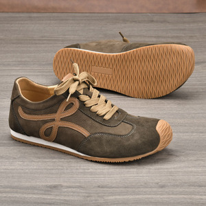 Chaussures rétro pour hommes, couleurs mélangées, bout rond, en faux daim, confortables, style décontracté - Product Image 1