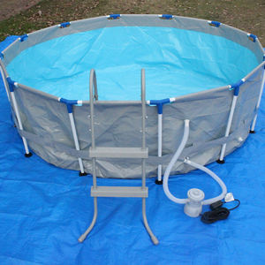 ลดราคาสินค้าเกินสต็อก QIQU 50% ได้รับการรับรองมาตรฐาน CE ปลอดภัย ไม่เป็นพิษ มาตรฐานสหรัฐอเมริกา ปลั๊กปั๊ม 120V สายยาว 12 ฟุต สระว่ายน้ำโครงเหล็ก PVC พร้อมสายดิน - Product Image 2