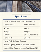 Tissu en polyester à carreaux teint en fil, style britannique, pour chemises garçons et filles, respirant, résistant aux plis, pour vêtements DIY