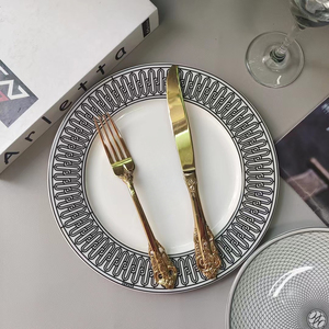 Home High-End Eco-Friendly Bone China Tableware Set Creative Light Luxury Western Steak <b>Ceramic</b> <b>Plate</b> - Product Image 3