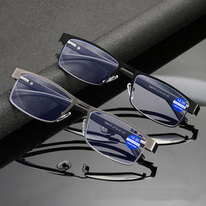 Gafas de Lectura XM070 con Marco Cuadrado de Metal, Cómodas, con Bloqueo de Luz Azul, para <span class=keywords><strong>Presbicia</strong></span>, Estilo Ejecutivo, Ultraligeras para Hombre - Product Image 2