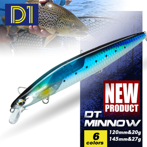 เหยื่อตกปลา <span class=keywords><strong>D1</strong></span> 120mm2 0ก./145mm27g, เหยื่อล่อปลาซิวแบบเงียบเหยื่อปลอมแบบลอยได้สำหรับปลากะพงขาว - Product Image 1