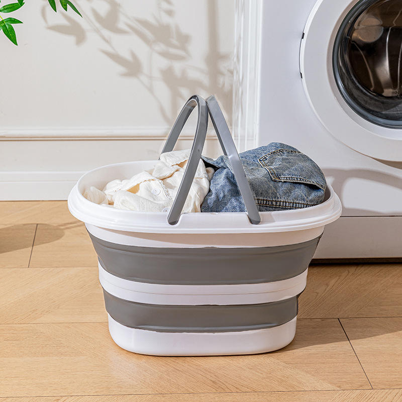 Dirty clothes basket 26 liters light gray white