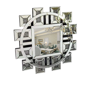 Espejo moderno de lujo con diamante aplastado, decoración artística brillante, para sala de estar y salón, hecho a mano, para el hogar - Product Image 3
