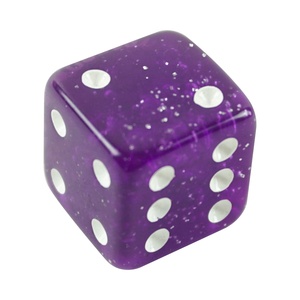 Dados acrílicos púrpura transparente personalizados cubo D6 púrpura con dados de punto blanco para juegos - Product Image 6