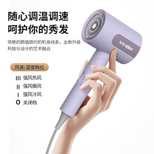 Viham Hair Dryer 220V DC Motor High Speed Foldable Compact Heat Protection For Home Travel Hotel Use - Product Image 1