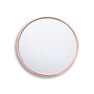 Miroir de poche compact rond de grande taille en or rose avec pochette en velours rouge - Product Image 5