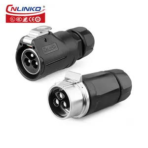 Cnlinko Lp28 2 3 8 pinos conector de alta corrente 50A macho e fêmea conector de tomada de aviação de encaixe à prova d'água