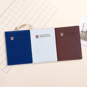 사용자 정의 UV 인쇄 PU 가죽 인증서 홀더 디플로마 명예 대학 학위 졸업 A4 종이 파일 폴더 - Product Image 2