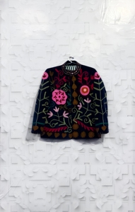 เสื้อแจ็คเก็ตยาวปักลายซูซานีสวยงามสำหรับผู้หญิง สไตล์โบฮีเมียน โบโฮ ยิปซี ครูเวล เหมาะสำหรับเทศกาล ของขวัญพิเศษ - Product Image 3