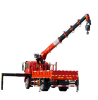 Grue télescopique montée sur camion 5T, grue à flèche en acier au manganèse, grue mobile hydraulique, mini-grue sur remorque