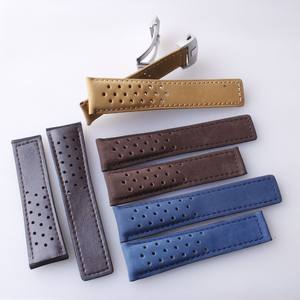 Correa de reloj de cuero de gamuza de alta calidad 20/22/24mm correas de repuesto de reloj de cuero Vintage para correa de reloj perforada <span class=keywords><strong>Tag</strong></span>-<span class=keywords><strong>heuer</strong></span> - Product Image 3