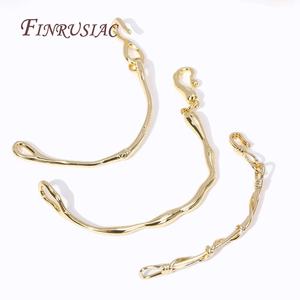 3 tipi 18K oro reale placcato irregolare forma ramo metà bracciale <span class=keywords><strong>biella</strong></span> ganci fai da te gioielli fatti a mano perla accessori - Product Image 2