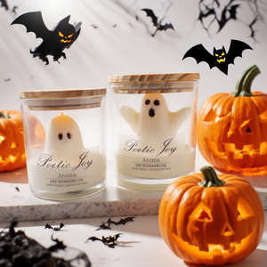 Velas Decorativas Artesanales de Cera de Soja con Aroma a Hoja de Arce Otoñal y Calabaza, Colección Novedosa para Halloween y Navidad - Product Image 2