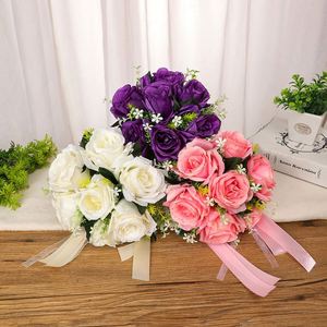 Bouquet de mariée simulé en champagne et orange pour extérieur - Product Image 2