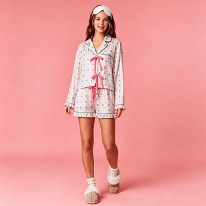 Pyjamas en bambou pour femmes, ensemble de pyjamas de Noël, pyjamas doux en modal, fabricant de pyjamas personnalisés pour femmes, pyjama pour femmes fabriqué au Vietnam - Product Image 2