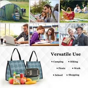 Aloha Collection Blue Hibiscus Flower Meal Prep Takeaway Insulated Outdoor Lunch Portable Hawaii Custom Print Lunch Bag - Product Image 6