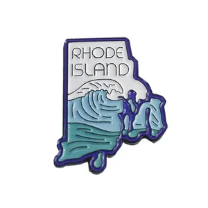 Rhode Island Ocean State Edition State Shape of Rhode Island Enamel Lapel Pin