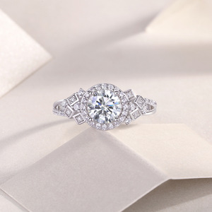 Anillos <span class=keywords><strong>de</strong></span> Compromiso y <span class=keywords><strong>Promesa</strong></span> <span class=keywords><strong>de</strong></span> <span class=keywords><strong>Matrimonio</strong></span> <span class=keywords><strong>de</strong></span> Plata 925 con Moissanita VVS <span class=keywords><strong>de</strong></span> 1CT, Corte Redondo, Chapados en Oro Blanco, Antideslustre, Joyería Fina para Dedo - Product Image 5